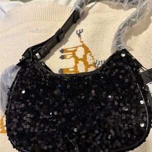 Nicole Miller Black Sequin Women's Bag